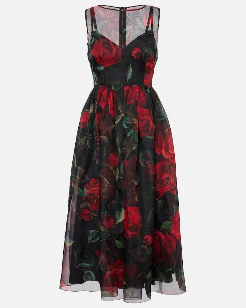 Dolce & Gabbana Cocktailkleid aus Seide Multicolor