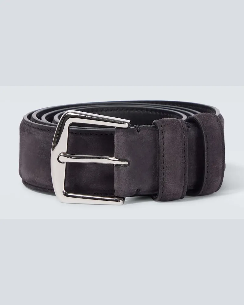 Loro Piana Gürtel aus Veloursleder Grau