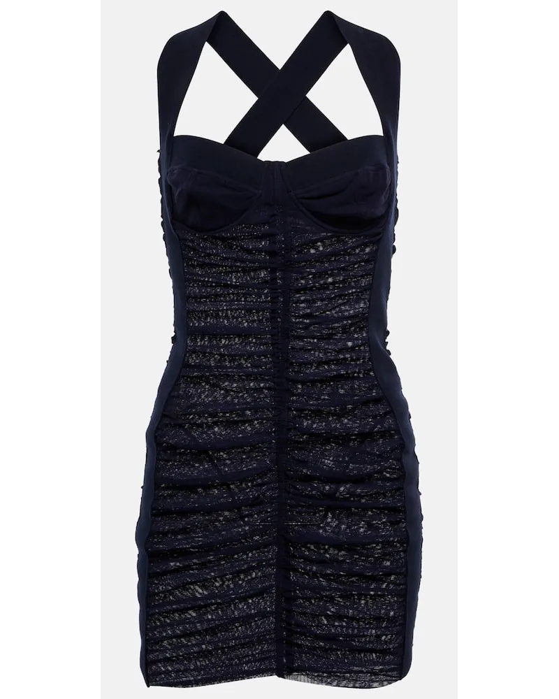 Jean Paul Gaultier Minikleid aus Mesh Blau
