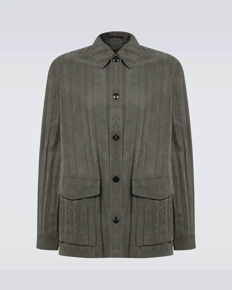 Giorgio Armani Hemdjacke aus Canvas Grau