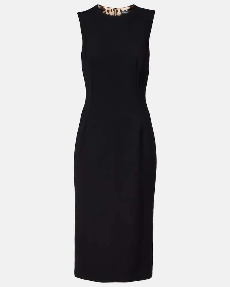 Dolce & Gabbana Midikleid aus Schurwolle Schwarz