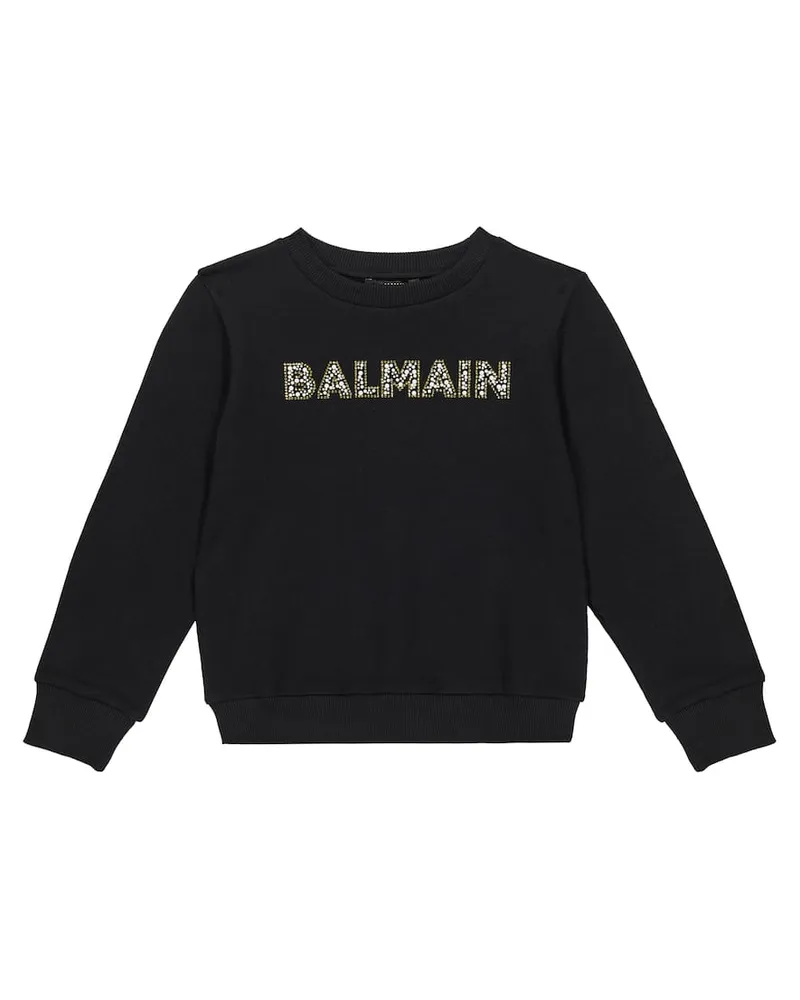 Balmain Sweatshirt aus Baumwoll-Jersey Schwarz