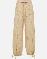 Acne Studios Cargohose aus Leinen und Baumwolle Beige