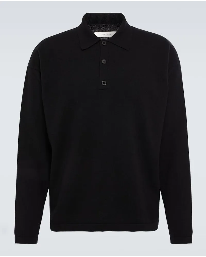 The Row Polopullover Djon aus Kaschmir Schwarz