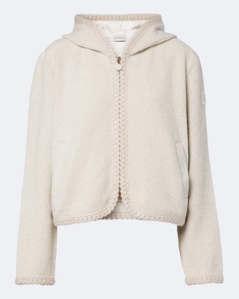 Moncler Cardigan aus Waffelstrick Weiß