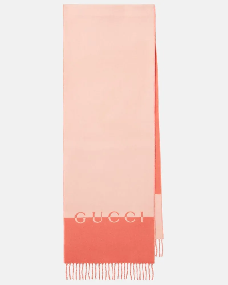 Gucci Schal aus Wolle und Kaschmir Rosa