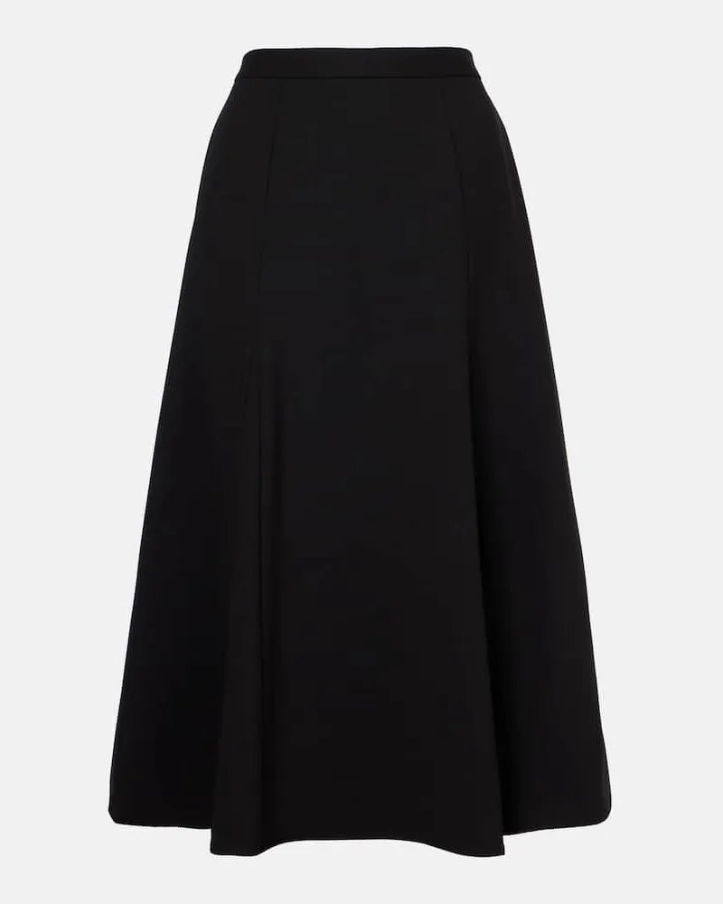 Carolina Herrera New York High-Rise-Midirock aus einem Wollgemisch Schwarz