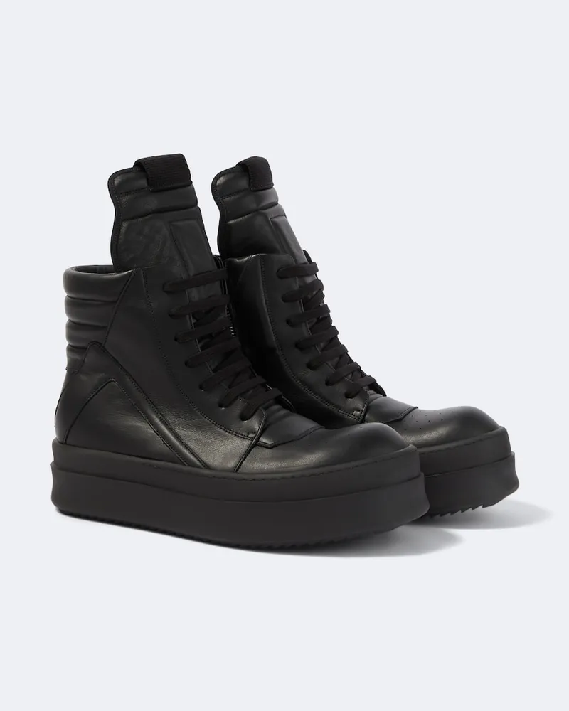 Rick Owens Sneakers Mega Bumper Geobasket aus Leder Schwarz
