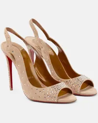 Christian Louboutin Nudes Slingback-Sandalen Degrachick aus Veloursleder Beige