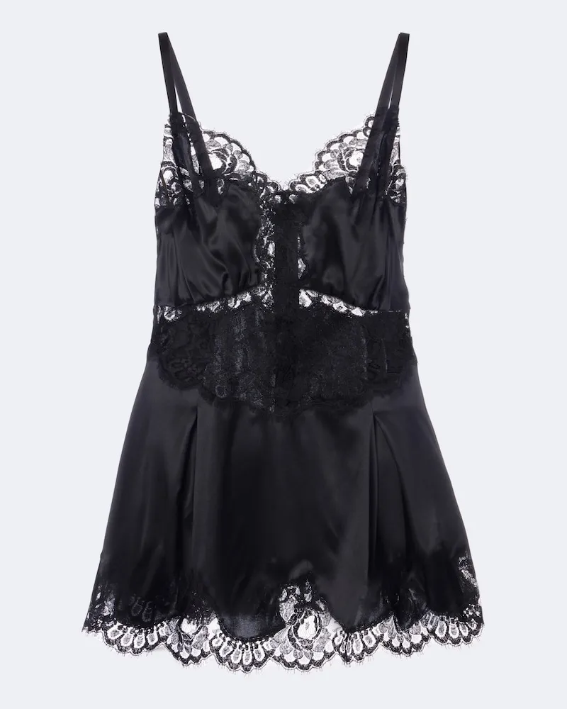 Dolce & Gabbana Romper mit Spitze Schwarz