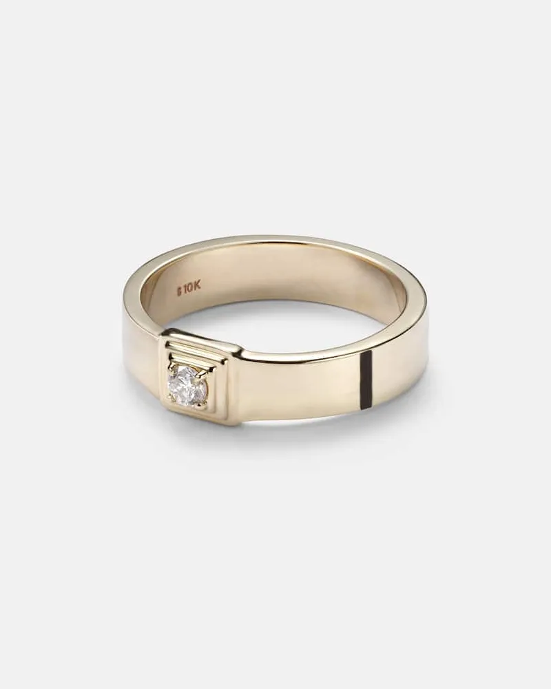 Stone & Strand Ring aus 10kt Gelbgold mit Diamant Gold