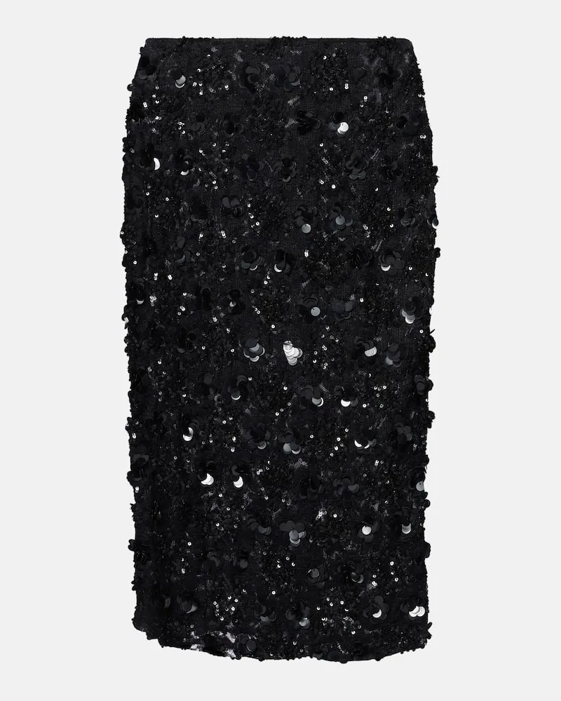 Dolce & Gabbana Bleistiftrock mit Pailletten Schwarz