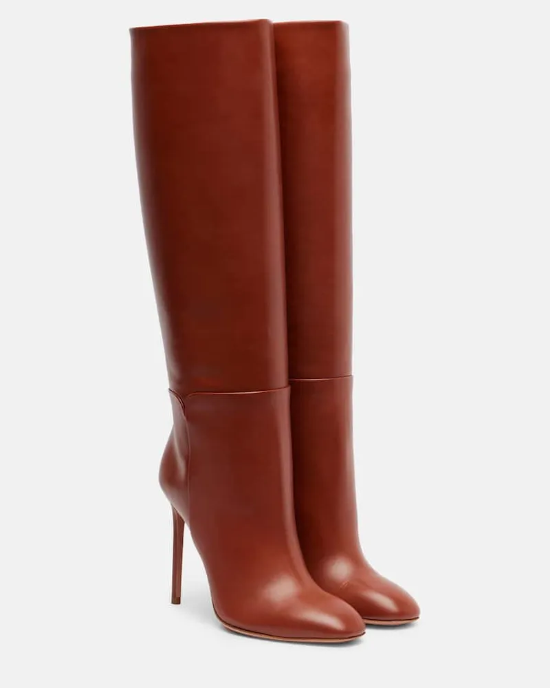 Aquazzura Stiefel Sellier 105 aus Leder Braun
