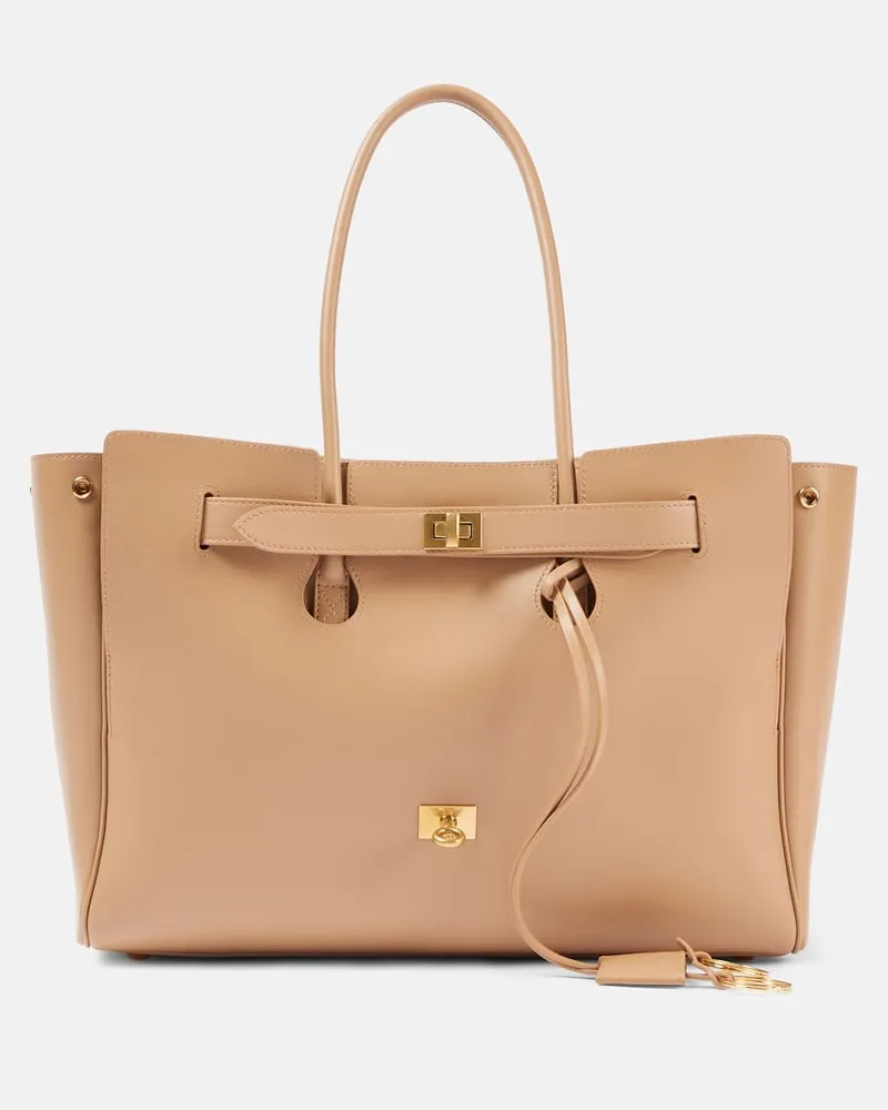 Balenciaga Tote Bel Air Medium aus Leder Beige
