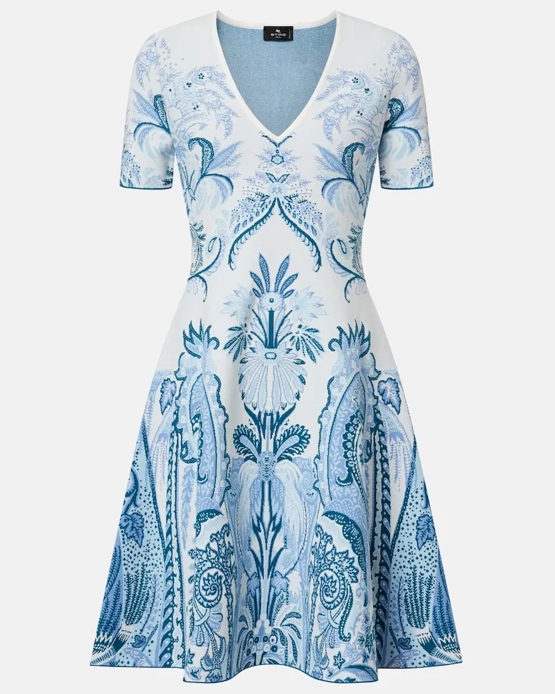 Etro Bedrucktes Minikleid Blau