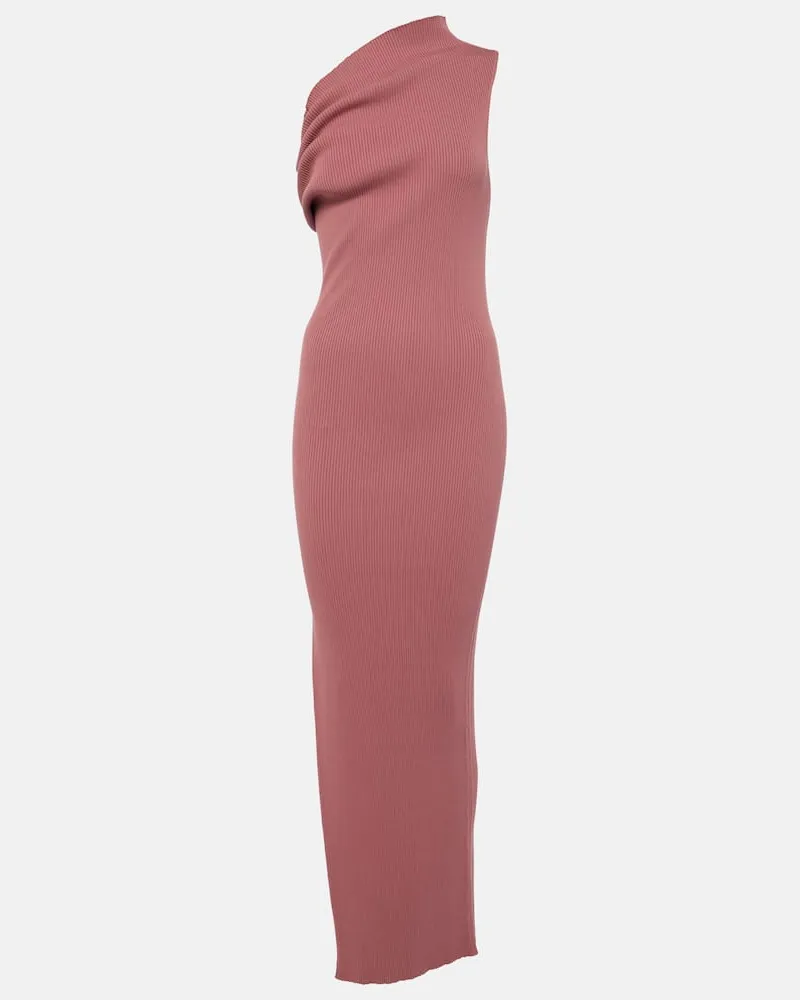 Rick Owens One-Shoulder-Maxikleid aus Jersey Rosa