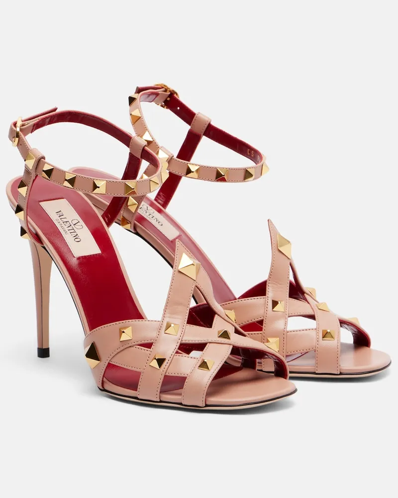 Valentino Garavani Sandalen Studdy aus Leder Rosa
