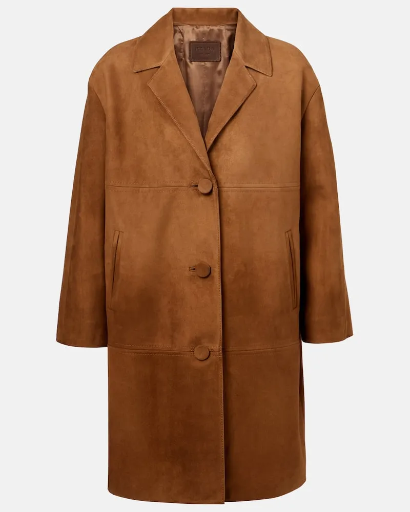 Prada Mantel aus Veloursleder Braun