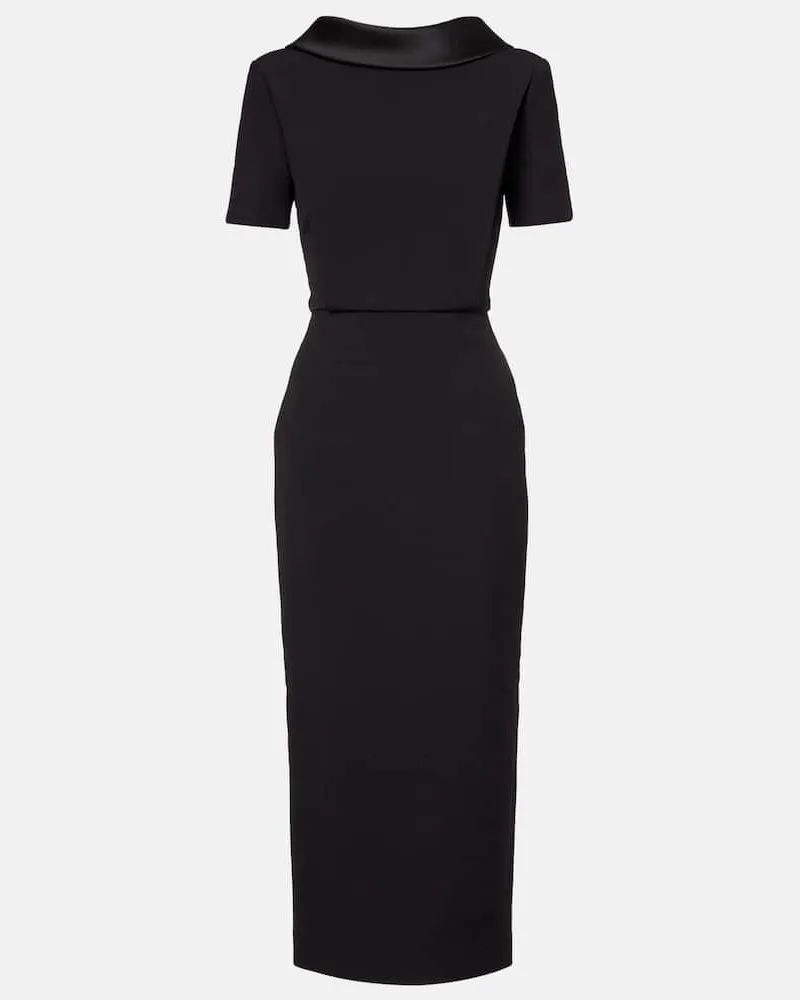 Roland Mouret Midikleid aus Crêpe Schwarz