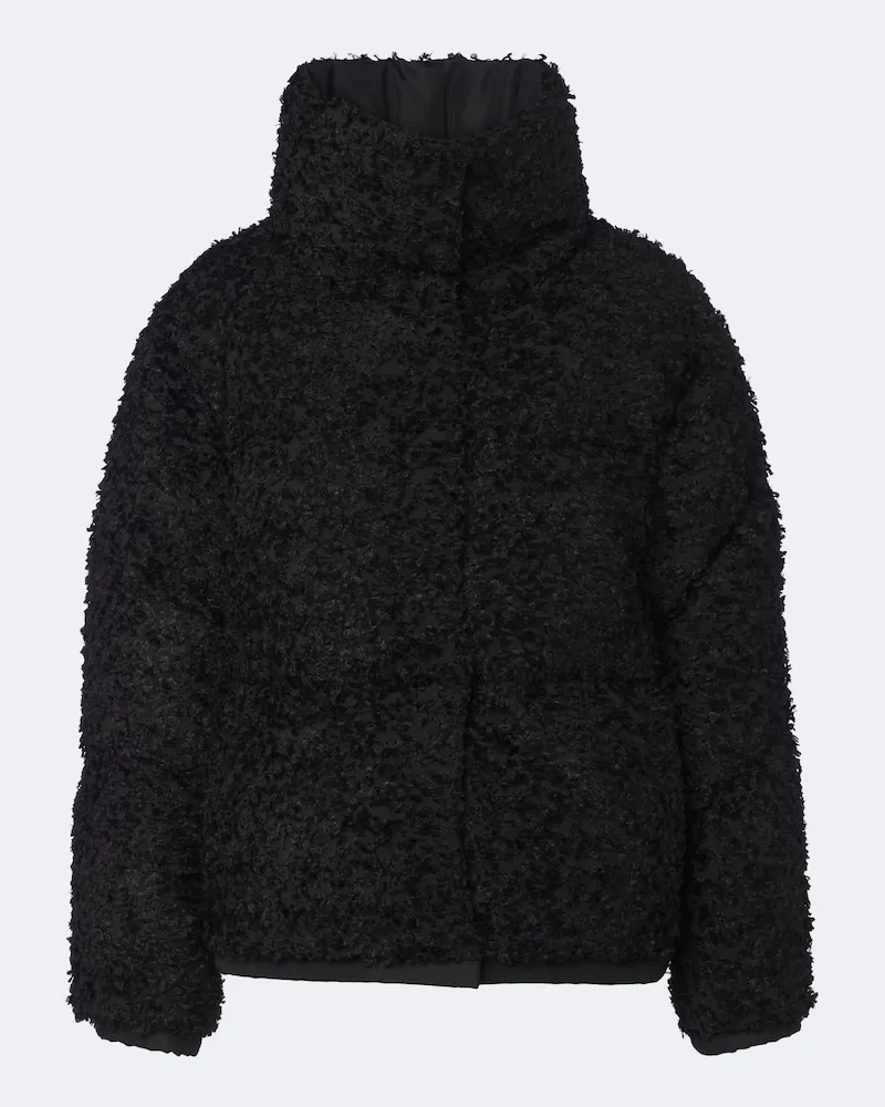 Moncler Daunenjacke Sittelles aus Teddyfleece Schwarz