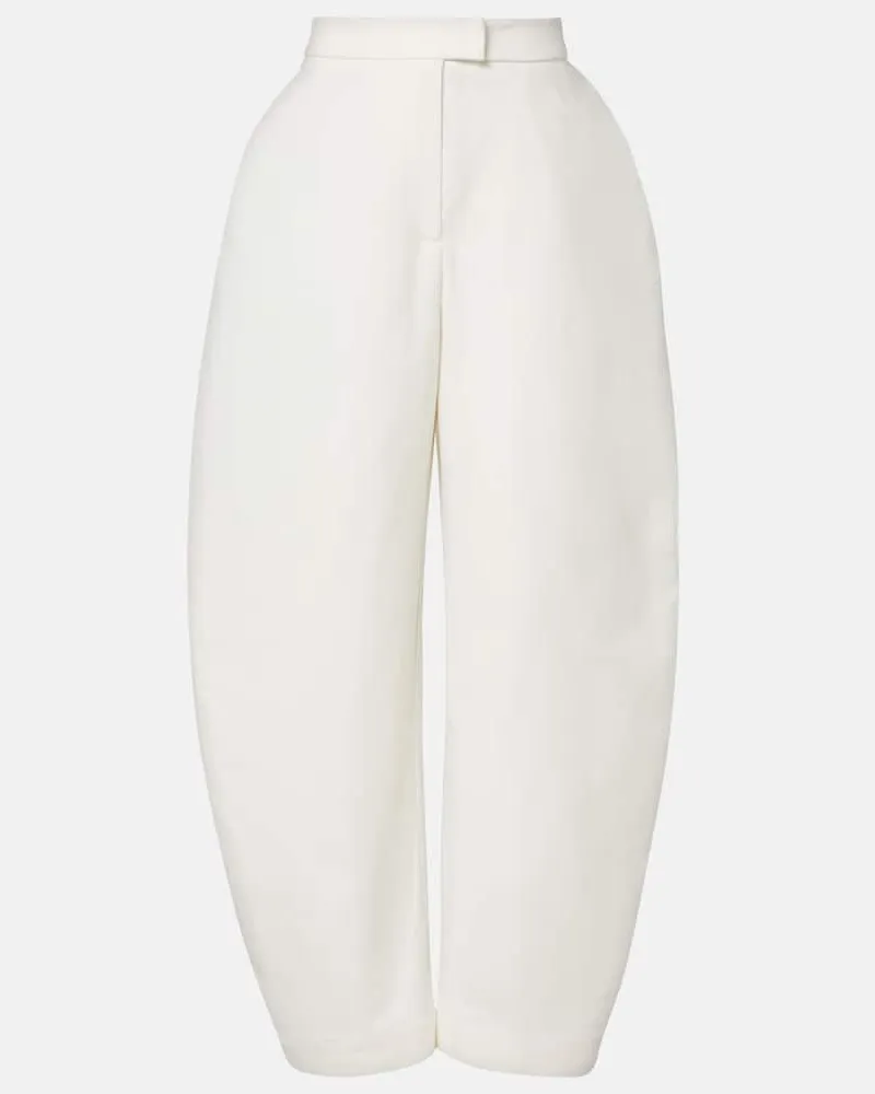 Róhe Róhe High-Rise Barrel-Hose aus Baumwolle Weiß