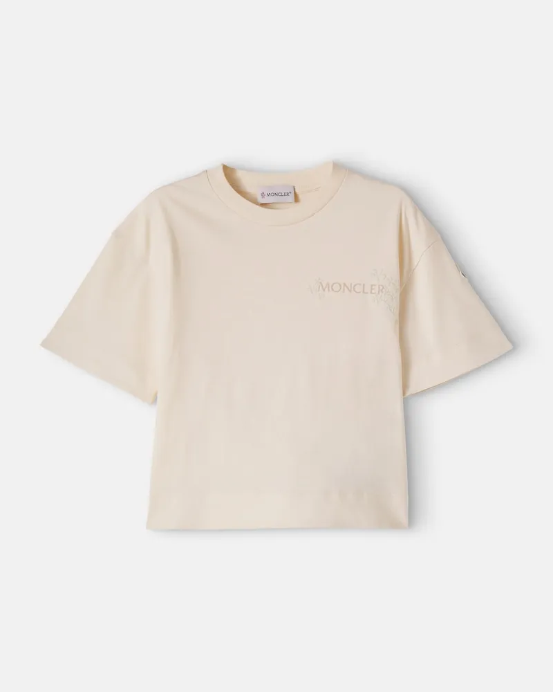 Moncler T-Shirt aus Baumwolle Beige