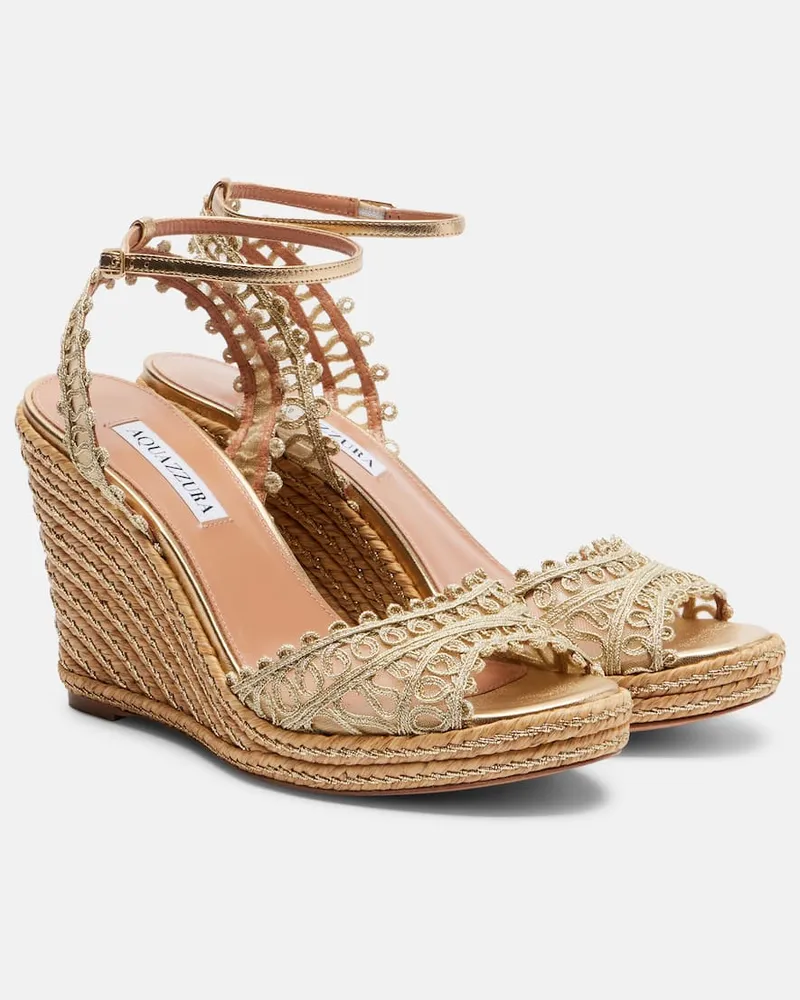 Aquazzura Espadrille-Wedges Kahlo Gold