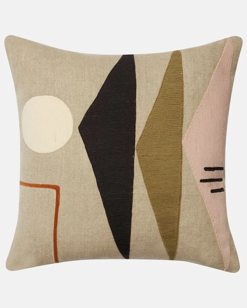 Jonathan Adler Kissen Monterey Triangles aus Leinen Multicolor