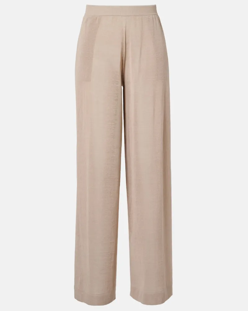 Alaïa Alaïa Hose aus Leinen und Seide Beige