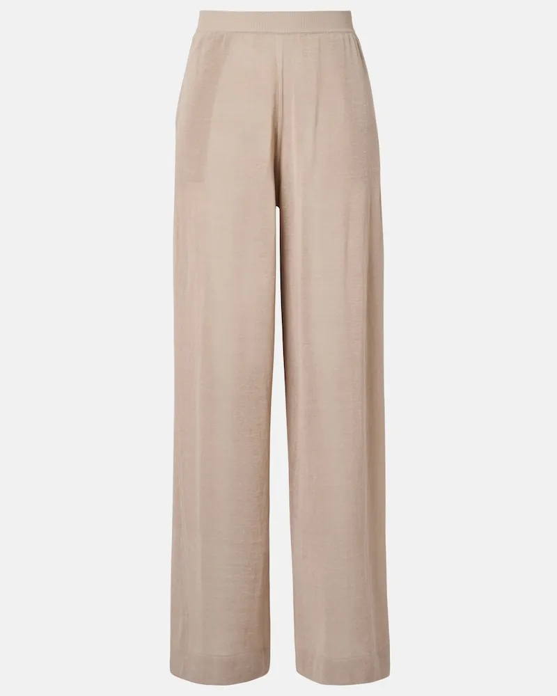 Alaïa Alaïa Hose aus Leinen und Seide Beige