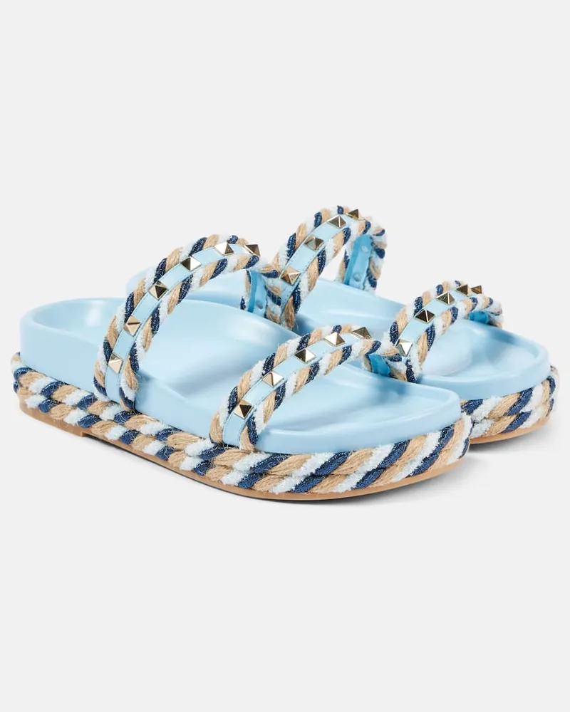 Valentino Garavani Sandalen Rockstud Torchon mit Leder Multicolor