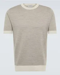 John Smedley T-Shirt 20.Singular aus Wolle Grau