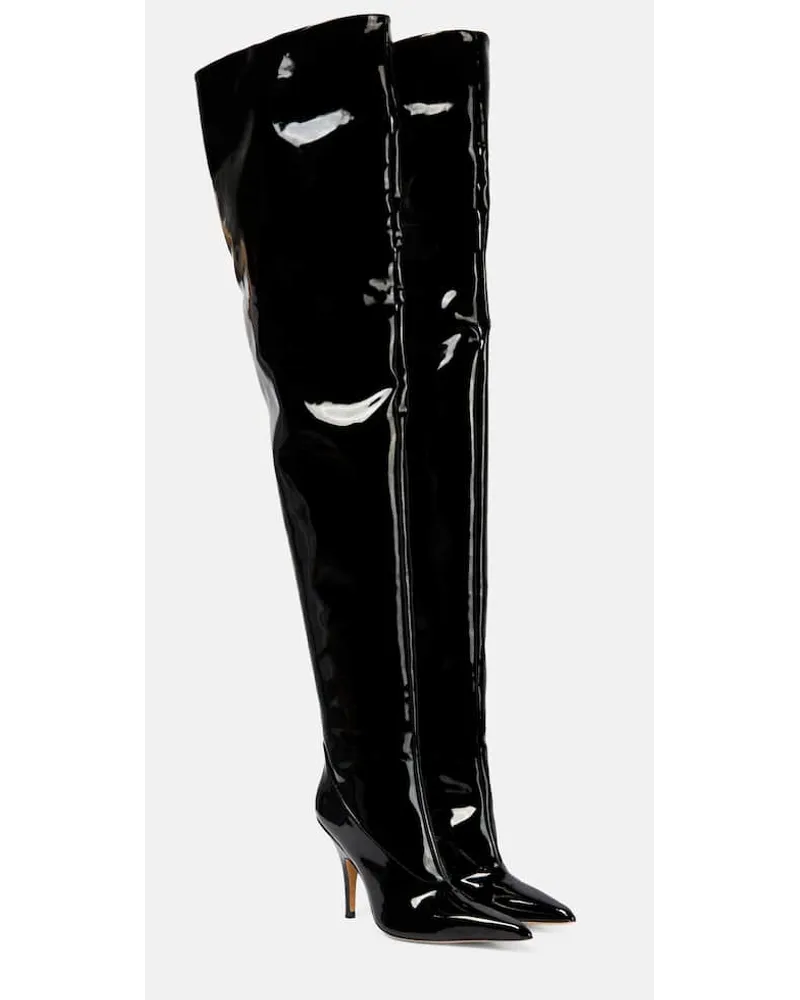 Gia Borghini Overknee-Stiefel Gia 33 aus Lackleder Schwarz