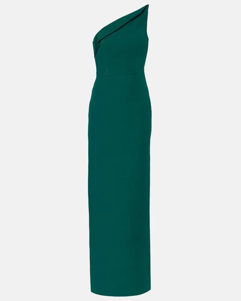 Roland Mouret One-Shoulder-Robe aus Wolle und Seide Grün