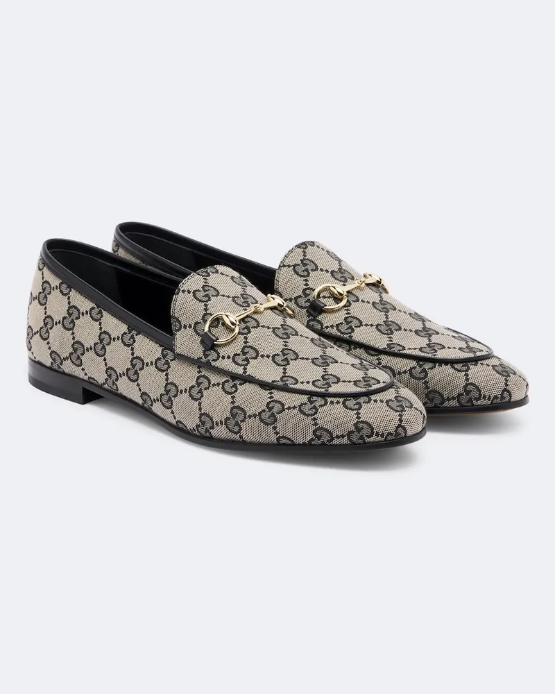 Gucci Loafers Jordaan aus Canvas Beige