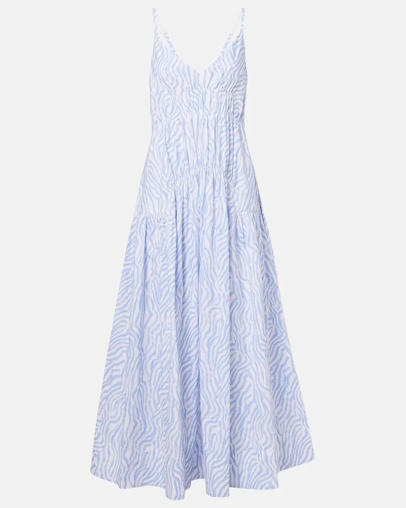 Proenza Schouler White Label Maxikleid Michelyn aus einem Baumwollgemisch Blau