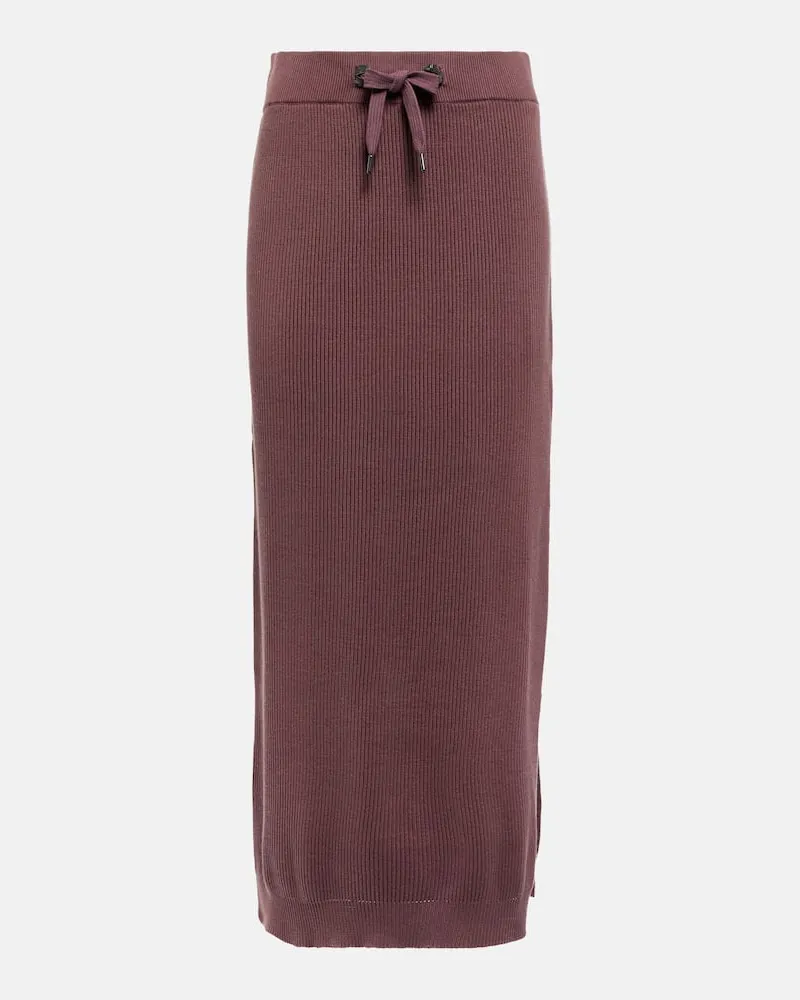 Brunello Cucinelli Midirock aus Baumwolle Violett