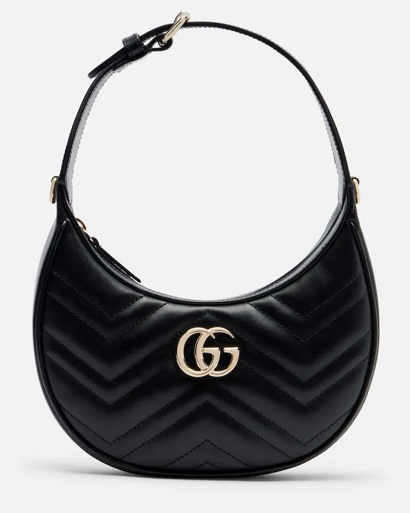 Gucci Schultertasche GG Marmont Small aus Leder Schwarz