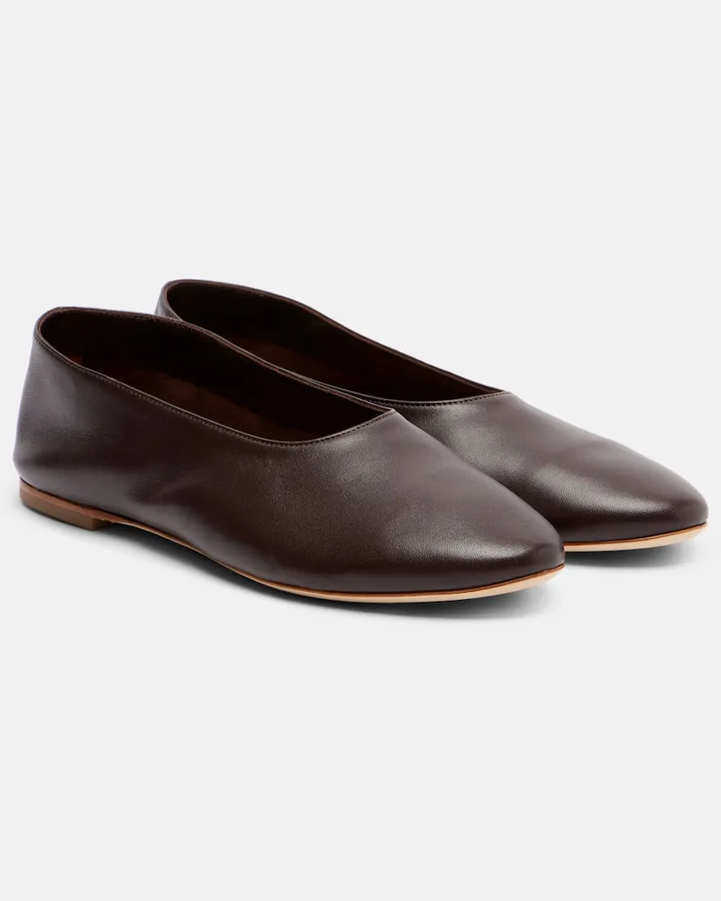 STAUD Ballerinas Alba aus Leder Schwarz