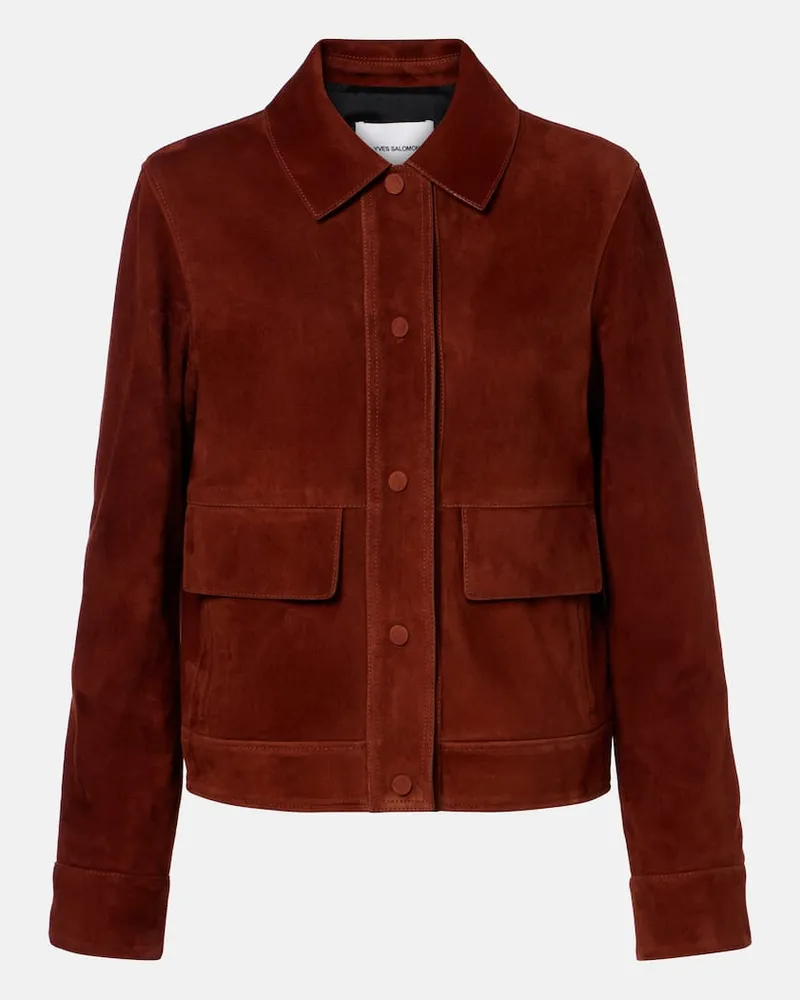 Yves Salomon Jacke aus Veloursleder Braun
