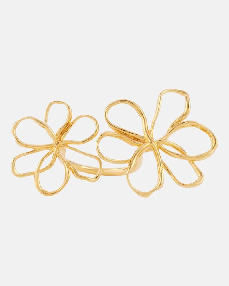 Oscar de la Renta Ring Threaded Flower Gold