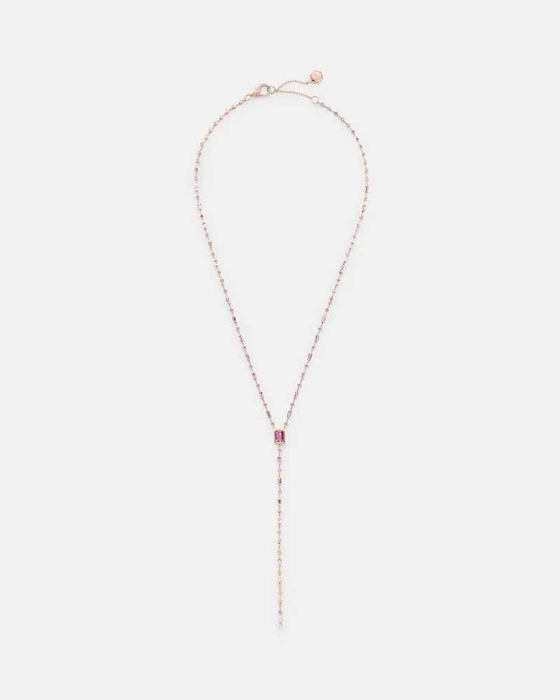 SHAY Halskette Y aus 18kt Roségold mit Saphiren Rosa
