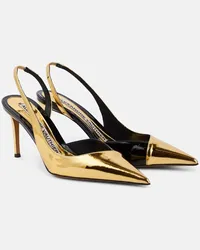 Alexandre Vauthier Slingback-Pumps aus Metallic-Lederimitat Gold