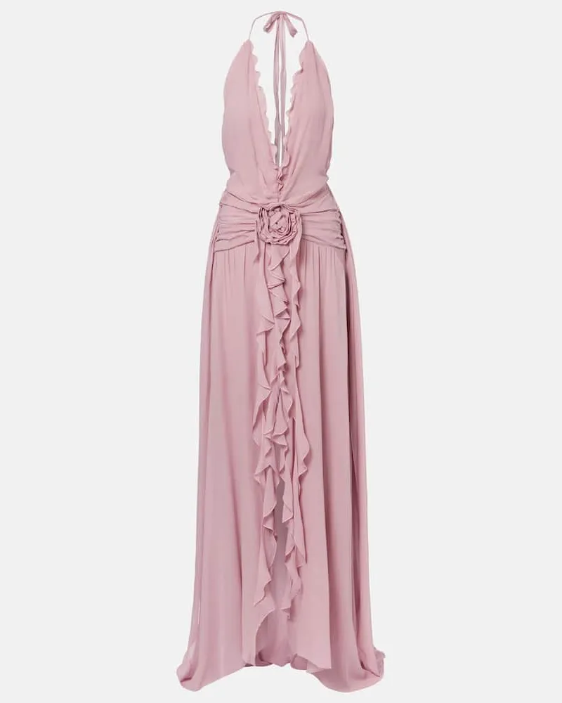Blumarine Robe aus Georgette Rosa