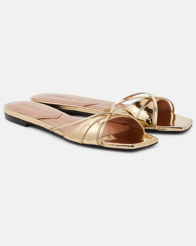D’Accori Pantoletten Lust aus Metallic-Leder Gold