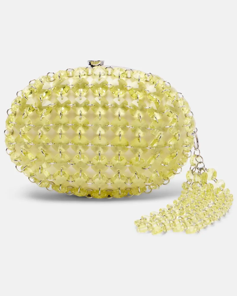 Self-Portrait Clutch Oval Small mit Kristallen Gelb