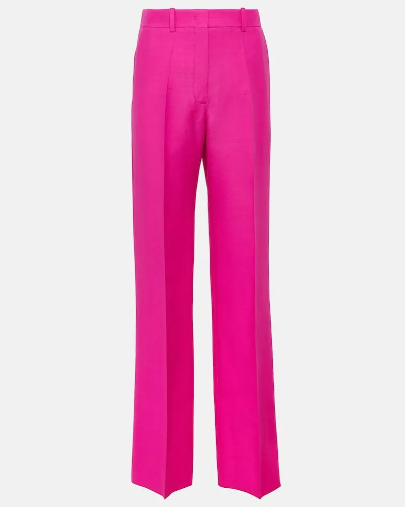Valentino Garavani Weite Hose aus Crepe Couture Rosa