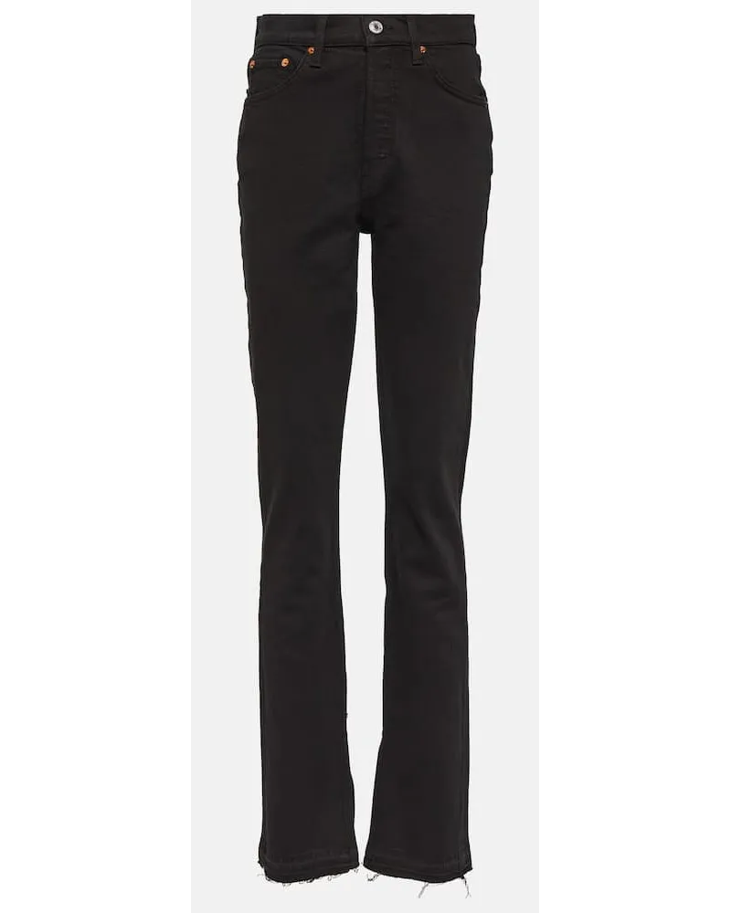 RE/DONE High-Rise Bootcut Jeans '70s Schwarz