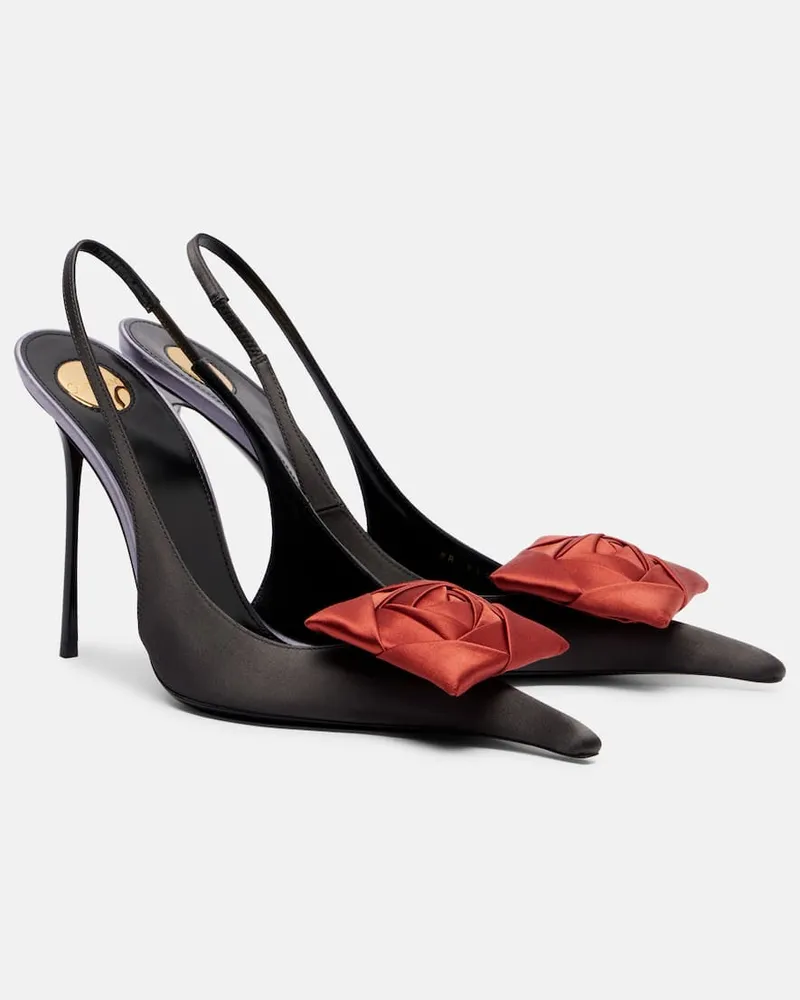 Saint Laurent Slingback-Pumps Amalia 110 aus Satin Grau