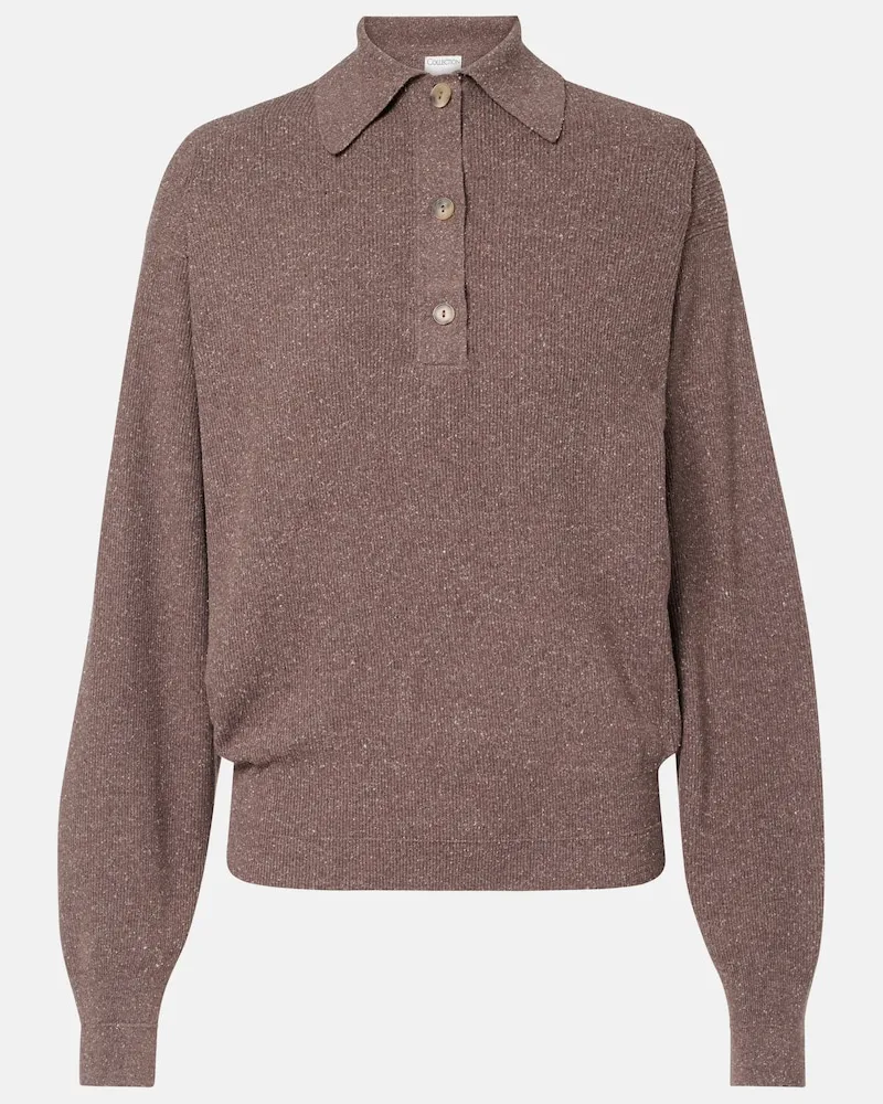 Calvin Klein Polohemd Helga aus Seide Braun